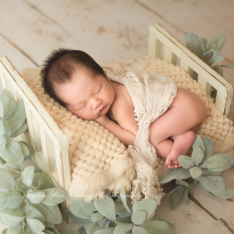 ทารกแรกเกิดการถ่ายภาพVINTAGEเตียงไม้เด็กPhotoshoot Propsเฟอร์นิเจอร์สำหรับสตูดิโอถ่ายภาพเด็กทารกสตูดิ...