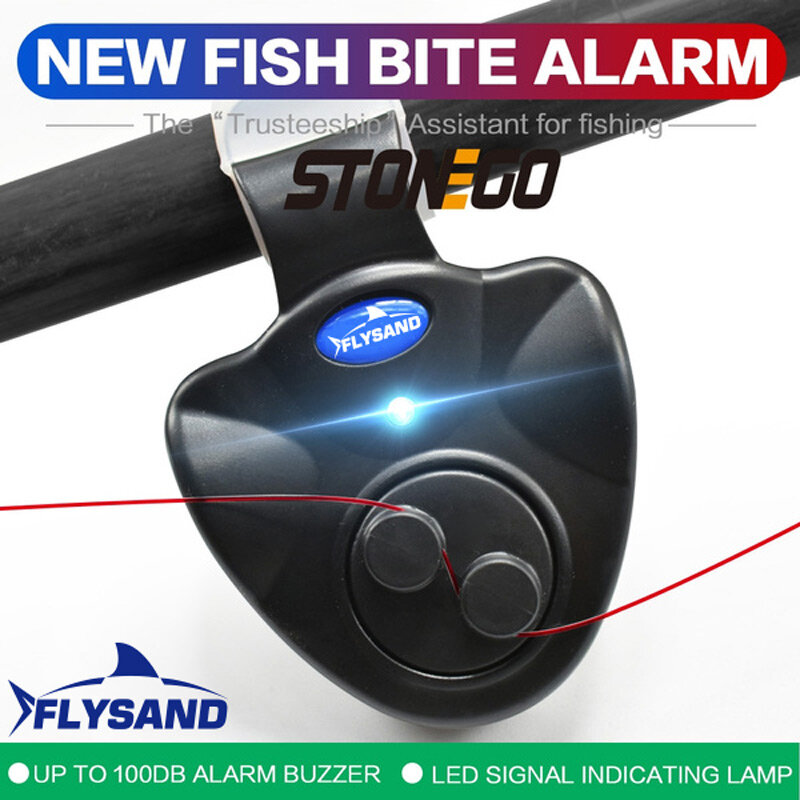 Электронный зуммер FLYSAND для укуса рыбы, устройство для рыбалки на удочке с громкой сиреной, дневной Ночной индикатор с аккумулятором