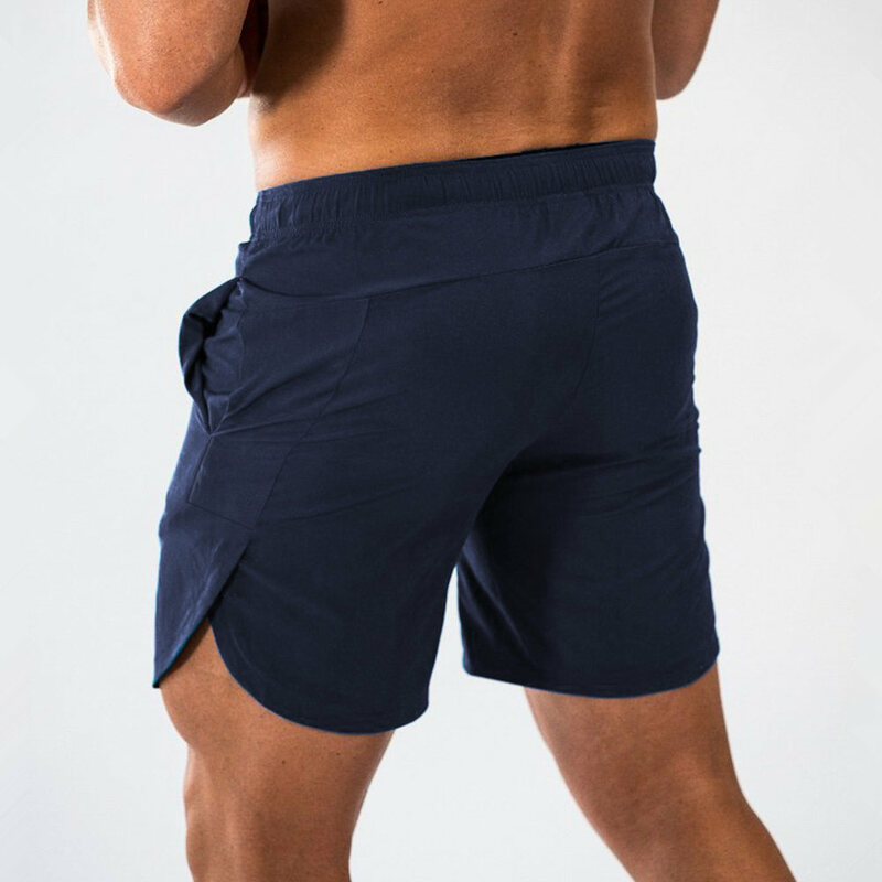 Pantalón bermuda deportivo corto casual de playa de verano para hombre Azul 