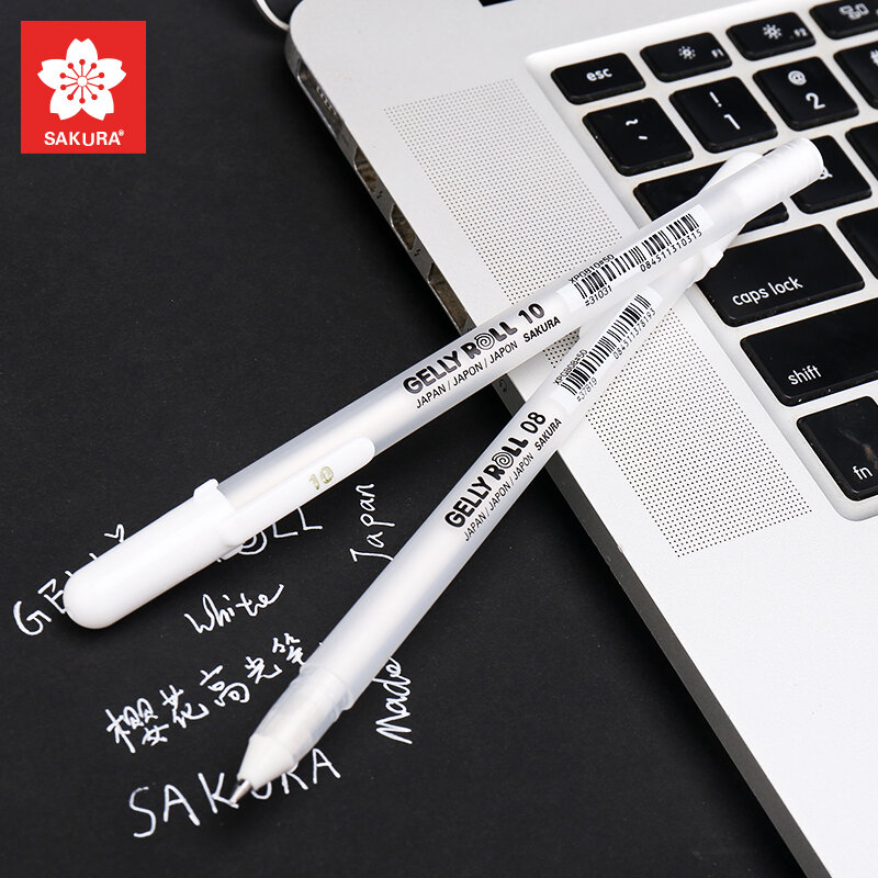 3pcs Japan Sakura Gelly Roll White Pens Highlighters Art Marker Fine Medium Bold 05 08 10 Pen For Manga Drawing Art Supplies