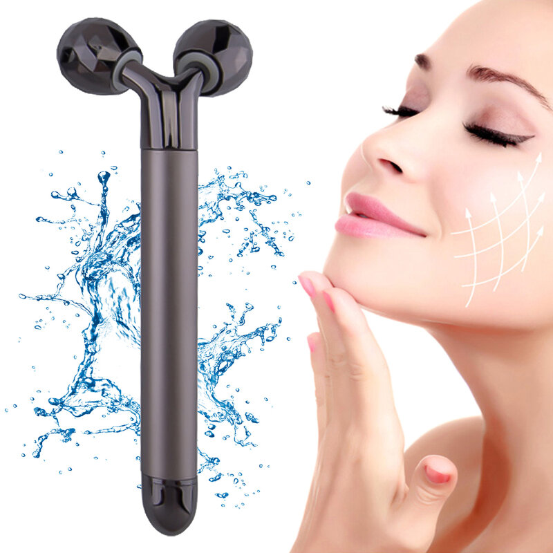 Rolo elétrico barra de beleza vibratório rolo facial massageador anti-rugas cuidados com a pele rolo rosto massageador elevador ferramenta de emagrecimento