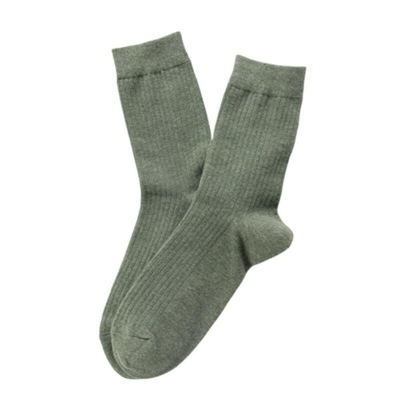 Chaussettes de lit en coton respirant pour hommes, chaussettes mi-mollet élastiques, chaussettes d'équipage, document solide, 1 paire