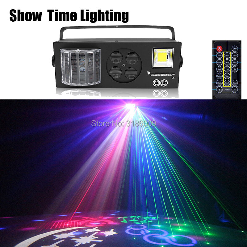Conçu pour l'europe/russie télécommande Gobo Laser LED stroboscopique 4 en 1 Dj lumière bon usage pour le divertissement de fête à domicile KTV Club