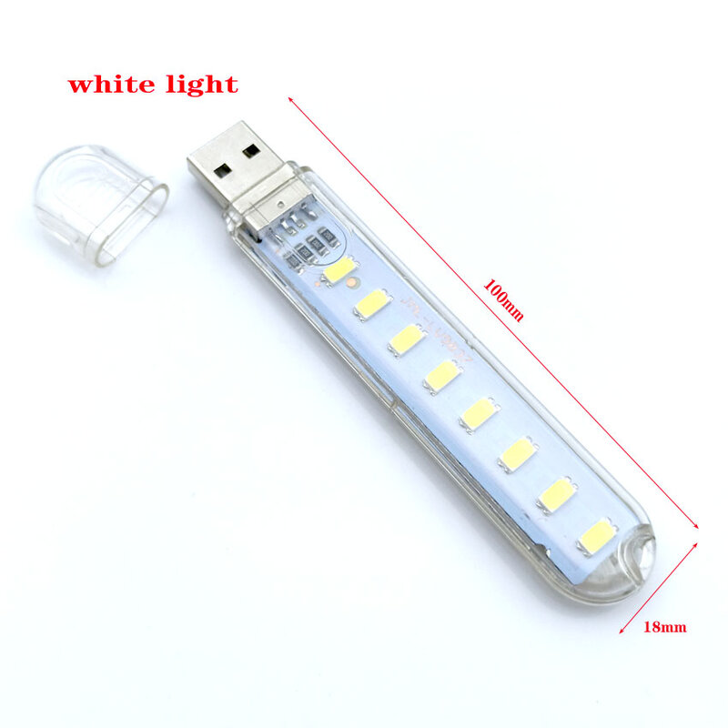 Portátil USB LED Desk Lamp, luz branca, lâmpada de leitura, SMD, resposta de emergência, DC 5V Power, branco quente, luz noturna