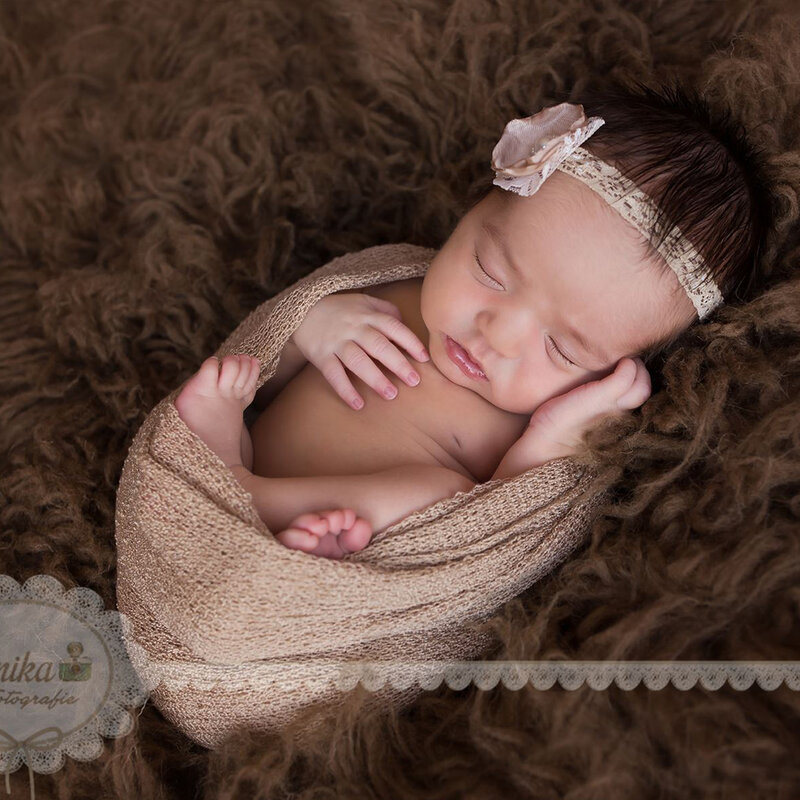 Don & Judy Fotografia Bebê Adereços Recebendo Envoltório Foto Acessórios Para o Cabelo De Pano Recém-nascidos Esticar Malha Cobertor com Headwear 2 Pçs/set