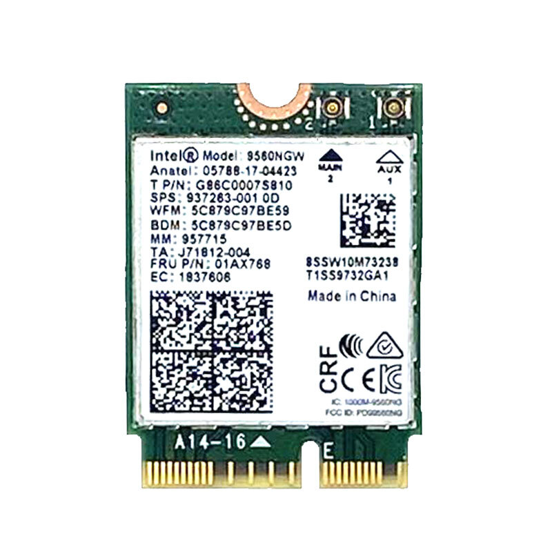 WDXUN-tarjeta inalámbrica de doble banda AC 9560, 9560ac, ac9560, para Intel 9560ngw, 802.11ac, 2,4G/5G, 2x2, wifi, Bluetooth 5,0, NGFF /M.2