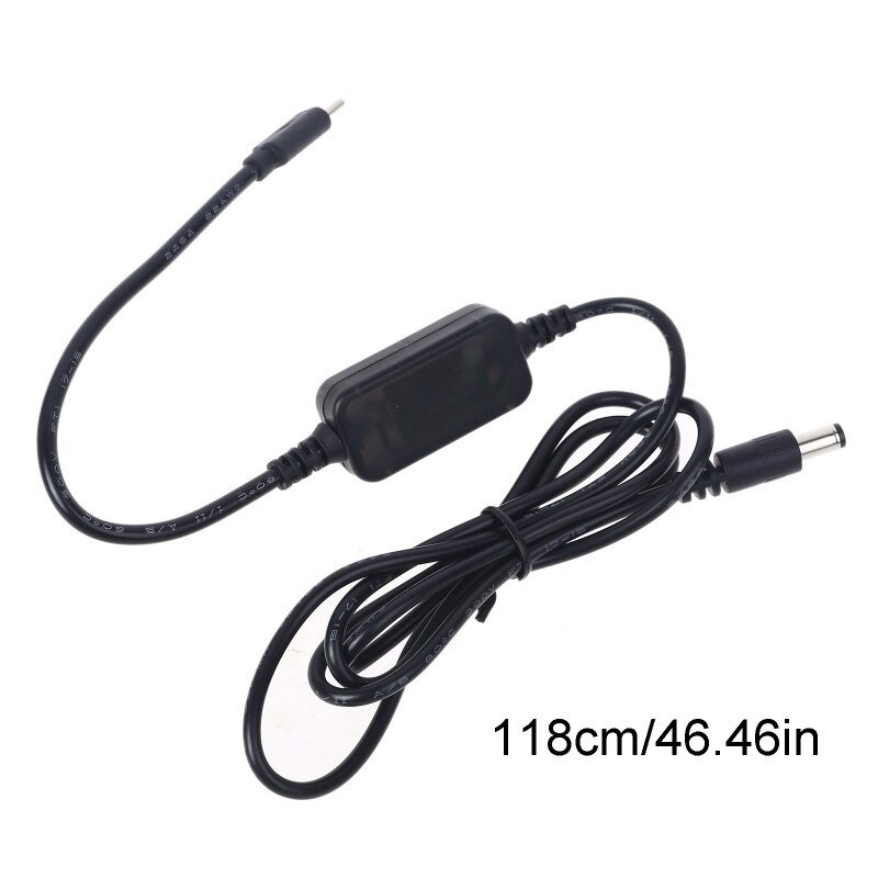 USB C PD Type C Male to 12V 20V 5.5x2.1mm Male Step Up Cable for Wifi Router LED R9CB