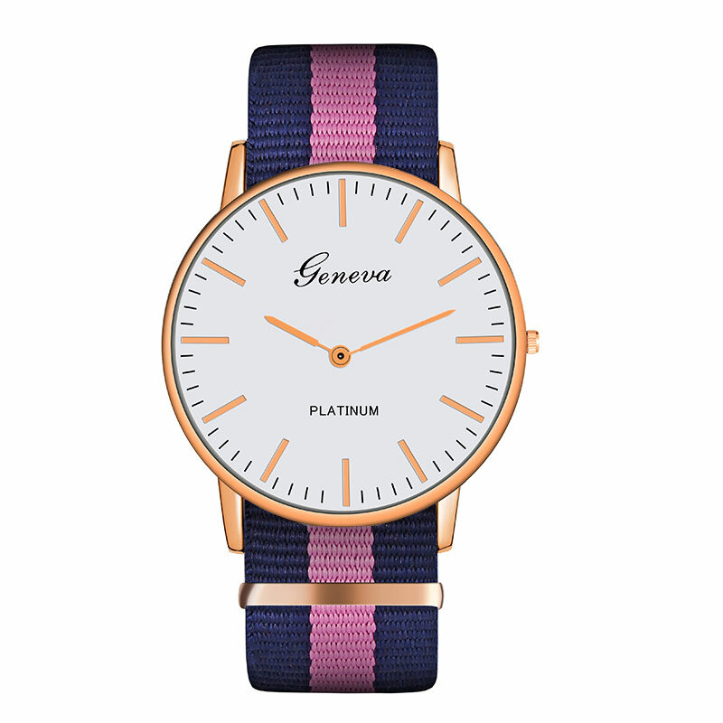 Moda casual relógio de quartzo com multicolorido pano de náilon relógio de pulso simples designer feminino masculino relógios relógio orologio
