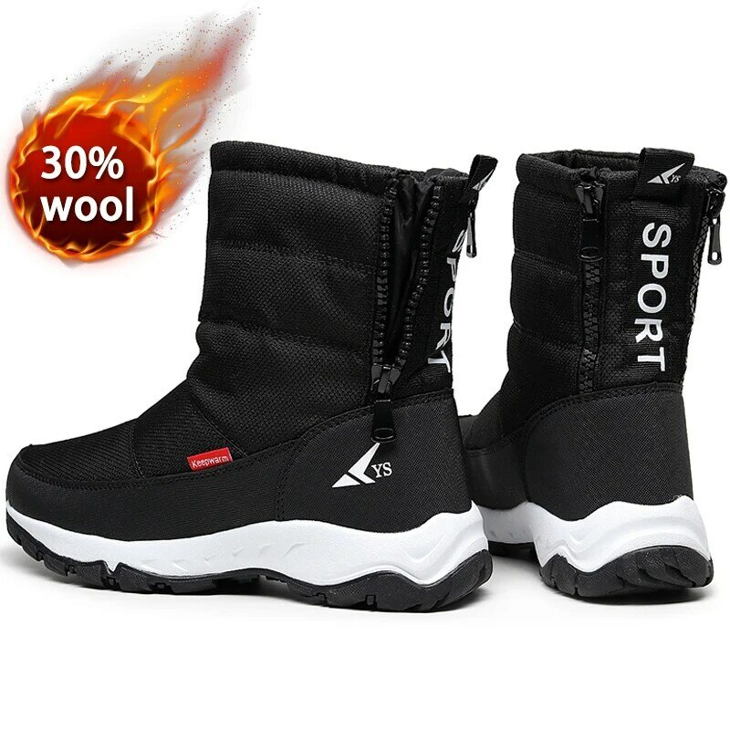 2022 botas de inverno para homens botas de neve quente meados de bezerro sapatos quentes grossos de pelúcia botas de inverno para homens