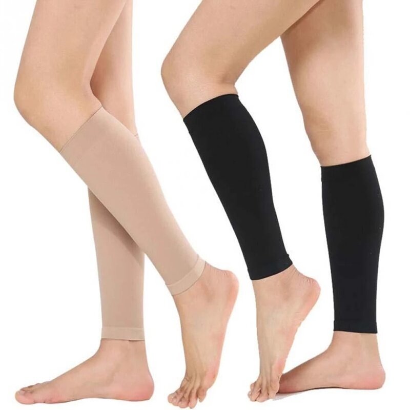 1 par varicosa veia médica meias elásticas suporte perna shin meias alívio fadiga perna mais quente compressão bezerro manga meia