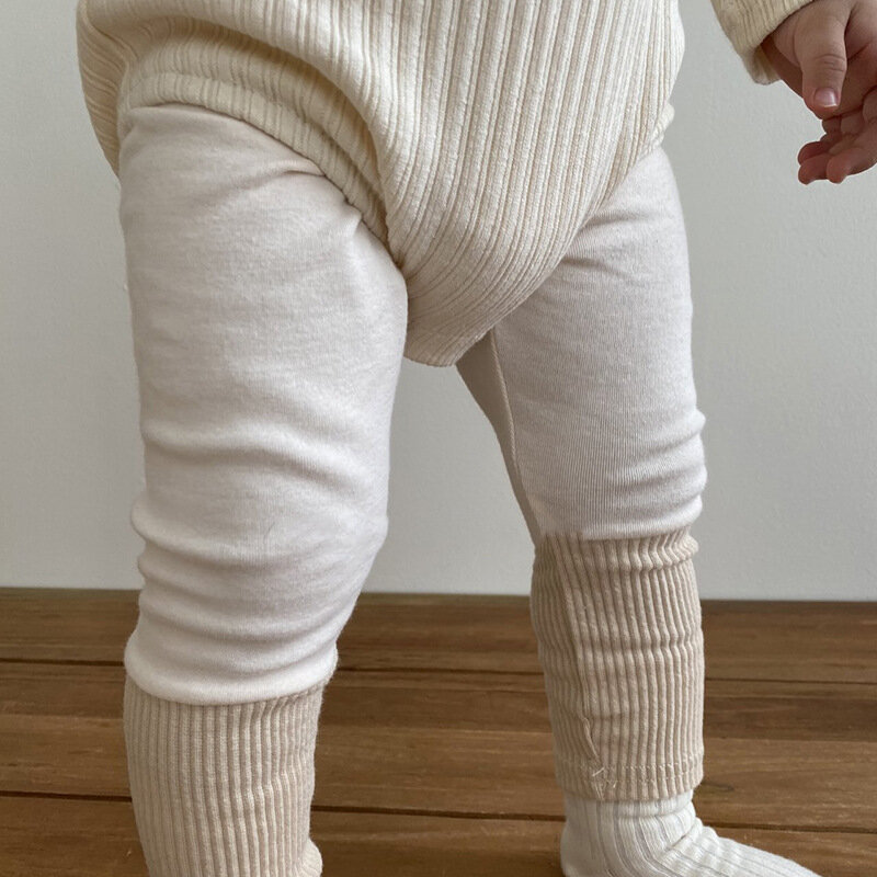Baby's Cotton Patchwork Leggings, calças compridas, criança, calças infantis, roupa infantil, Outono, novo, 2023