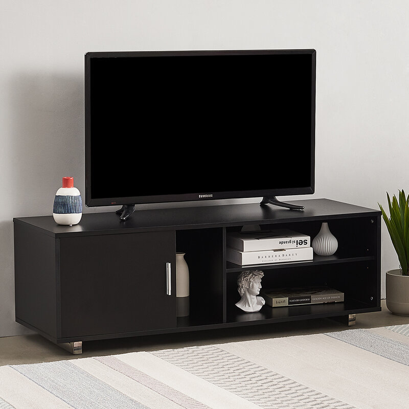 Panana salon 120cm stojak na TV jednostka przechowywania konsoli szafka TV z dwoma ścienne dla pokoju gościnnego sypialnia biały/czarny