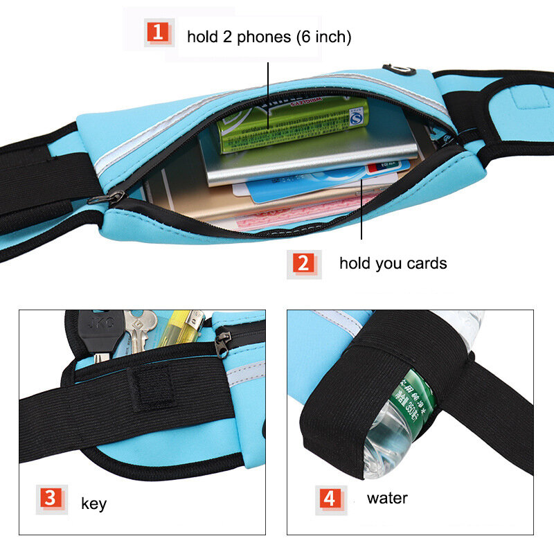 Durable Running Bags Portable Delicate Design Waterproof Sports Waist Bag Gym Fitness Unisex Fanny Pack for Running Jogging