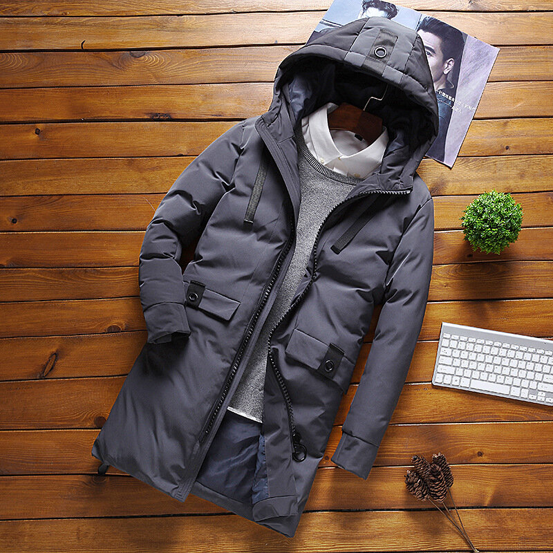 MRMT jaket katun hangat pria, jaket mantel panjang santai untuk musim dingin 2024