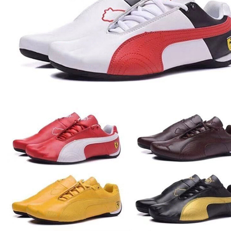 Новинка 2020 года; Мужские кроссовки pumas Ferrarimotorcycle; Обувь для гонок; Кожаные мужские кроссовки; Спортивная классическая обувь для вождения