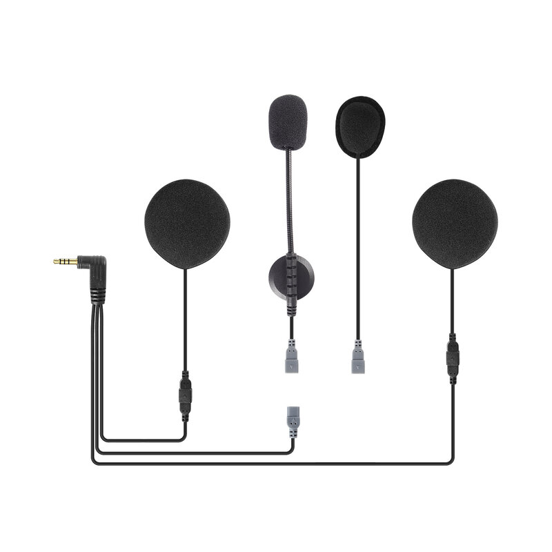 Capacete EJEAS Headset com capas de espuma, esponjas de microfone para EJEAS Q7, Q2, V6Pro, V4Plus, 3,5mm