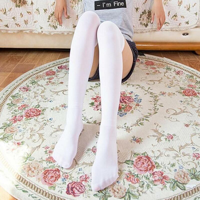 1 paio di colore solido coscia alta calze donne calze lunghe elastico acrilico fibra Stretch ginocchio calze alte колготки 43 43/55cm