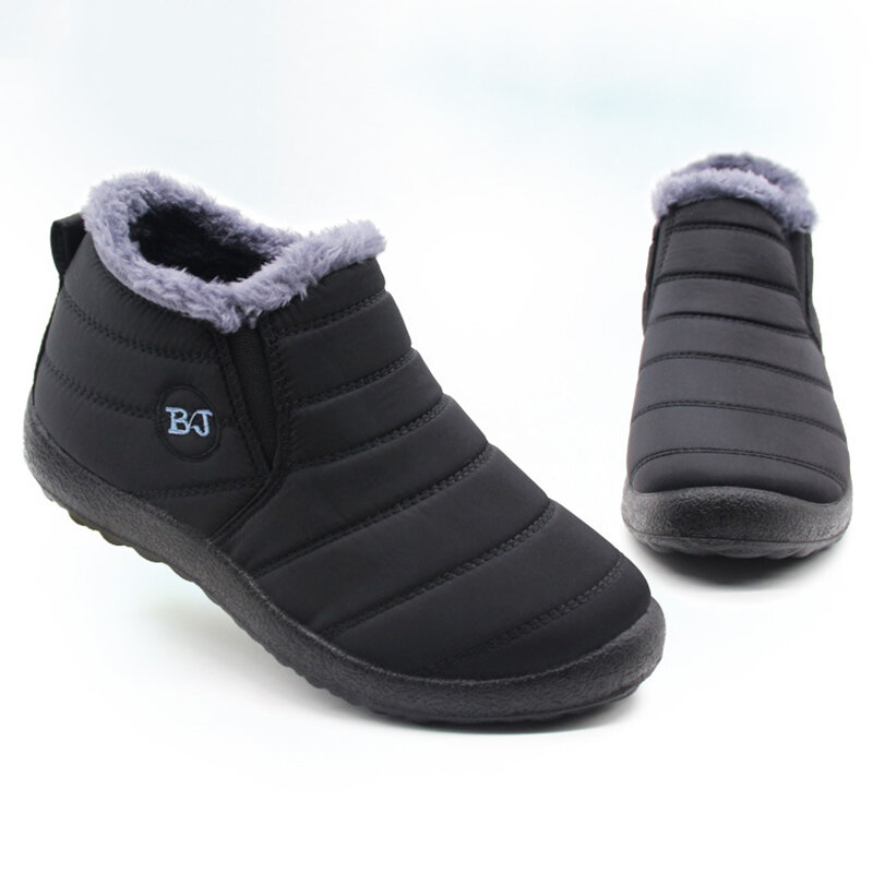 Botas de neve leves masculinas, calçado de inverno impermeável, sapatos unissex de deslizamento, plus size 47, inverno