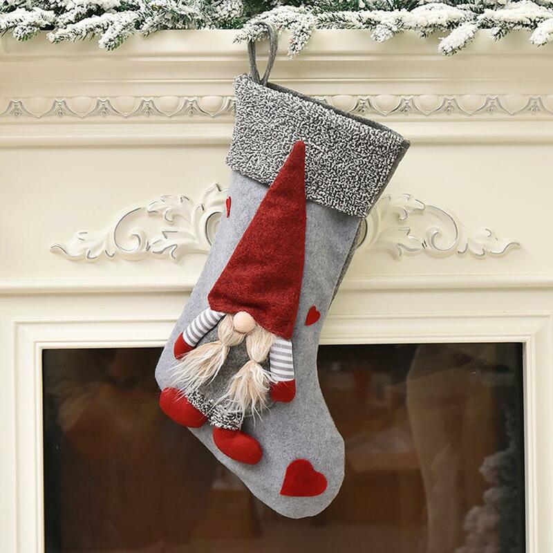 Grote Kerst Kousen Gebreide Faceless Santa Gnome Pop Sokken Xmas Candy Gift Bag Kerstboom Hanger Nieuwjaar Home Decor