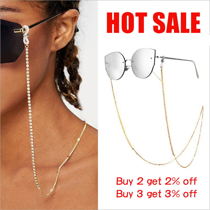 Kissme – chaînes de lunettes de soleil pour femmes, bijoux de masquage, perles acryliques multiples, cristal, nouvelle mode, vente en gros, 2021