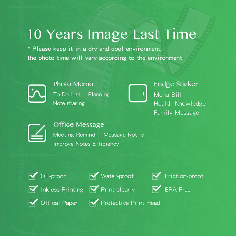 PeriPage-귀여운 감열 라벨 스티커 용지 미니 프린터, 56x30mm, 저널링, 문구, 스크랩북 용품, 스티커 데코
