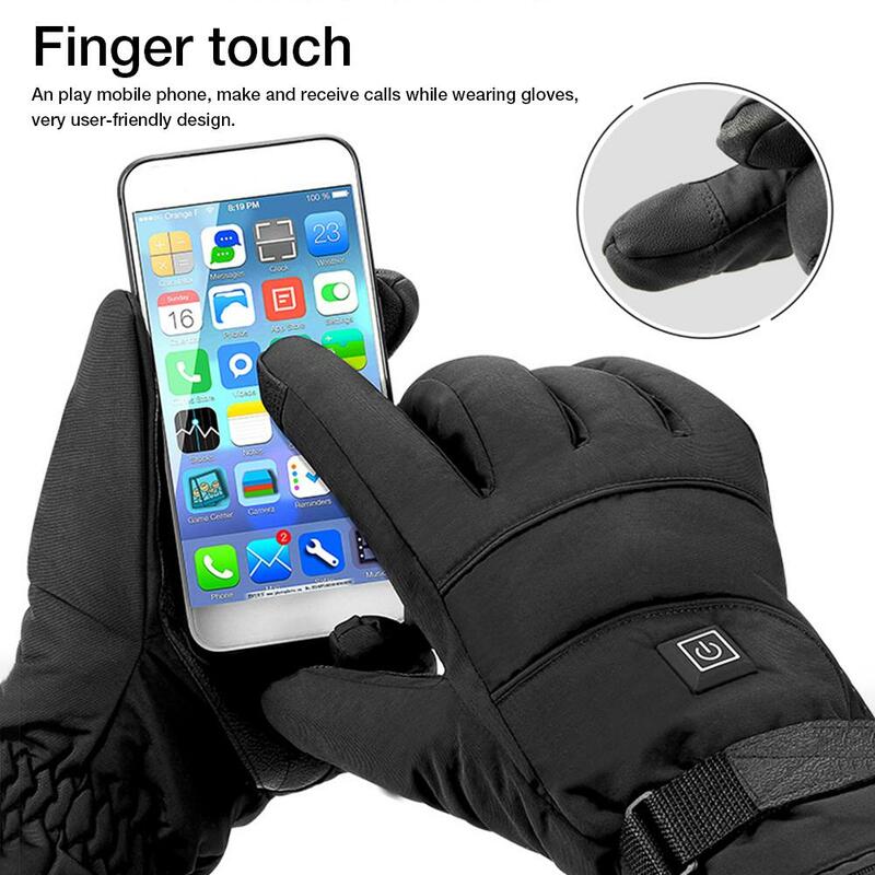 4000 MAh Rechargeable Skiing Cycling Heated Gloves Waterproof Non-slip Touch Screen Battery Powered Electric Heated Hand Warmer