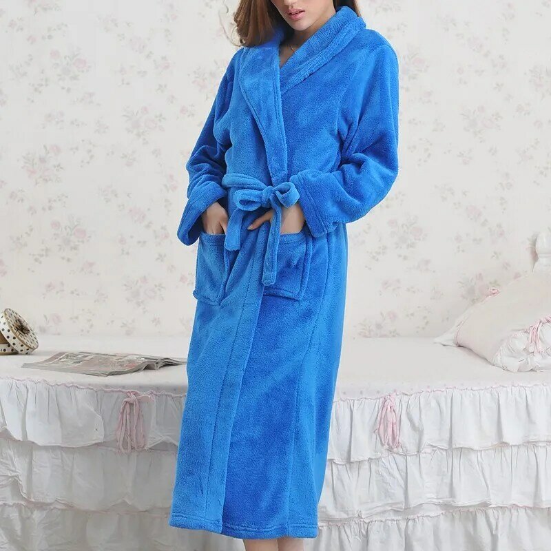Ropa de dormir informal de franela para mujer, Kimono, bata, lencería íntima cálida para el hogar, novedad de 2021
