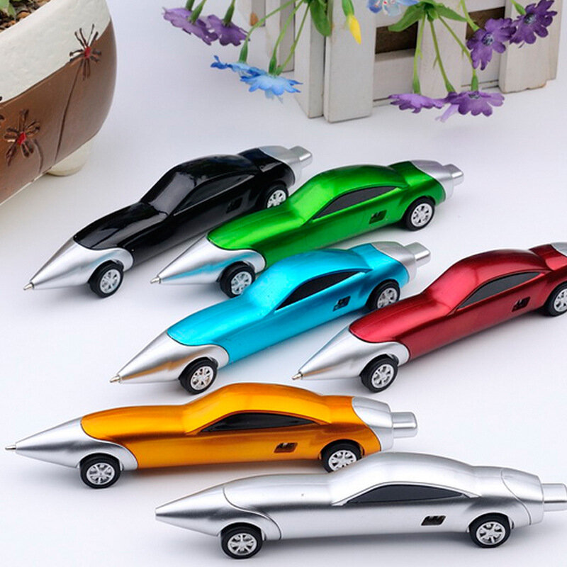 1 piezas divertido novedad coche de carreras diseño bolígrafos Portable creativo bolígrafo de calidad para niño, niños, juguete Oficina escuela suministros