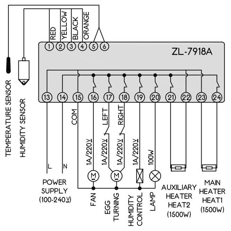 Zl-7918A,100-240Vac,Multifunction Automatic Incubator,Incubator Controller,Temperature Humidity For Incubator,Xm-18