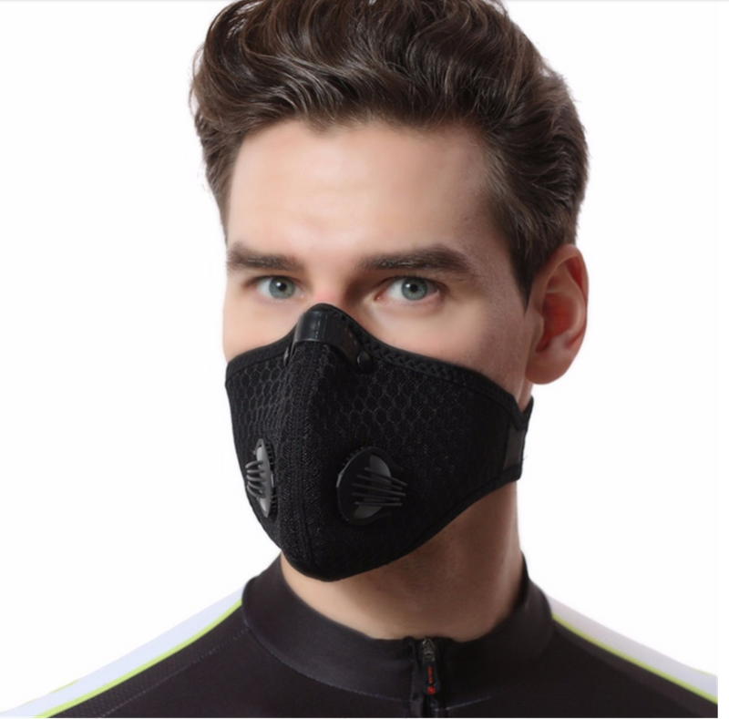 Masker Wajah Pelindung PM2.5 untuk Bersepeda dengan Lembar Katun Filter dan Masker Anti Debu Karbon Aktif Katup Alergi Anti Serbuk Sari