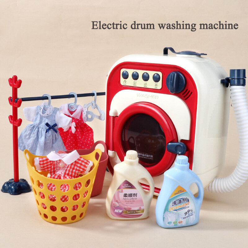 Giocattolo per lavatrice per bambini finta casa dei giochi Mini simulazione giocattoli elettrici ruota pulizia cinetica giocattoli in età prescolare per ragazze