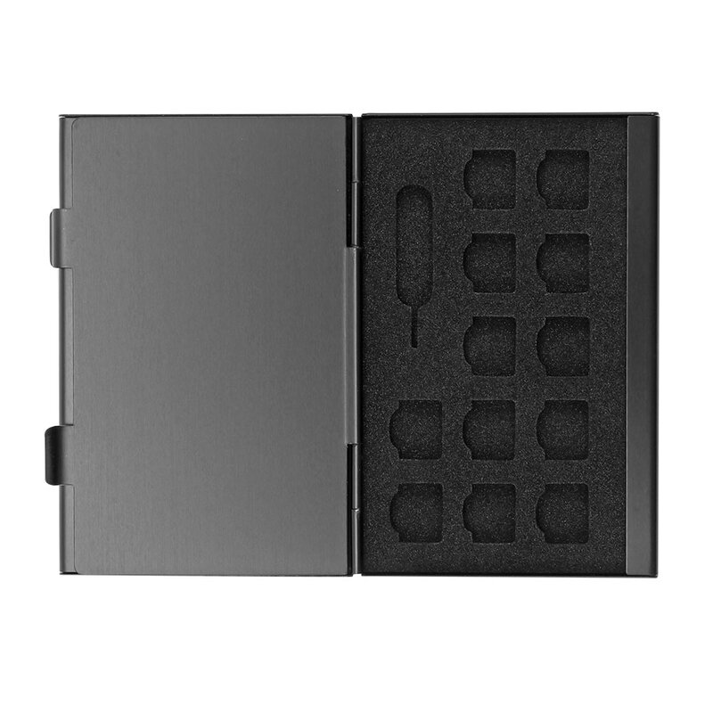 Caja de almacenamiento de tarjeta SIM, Pin de tarjeta de memoria, 4 ranuras para tarjeta SIM Nano, estuche Protector, soporte negro