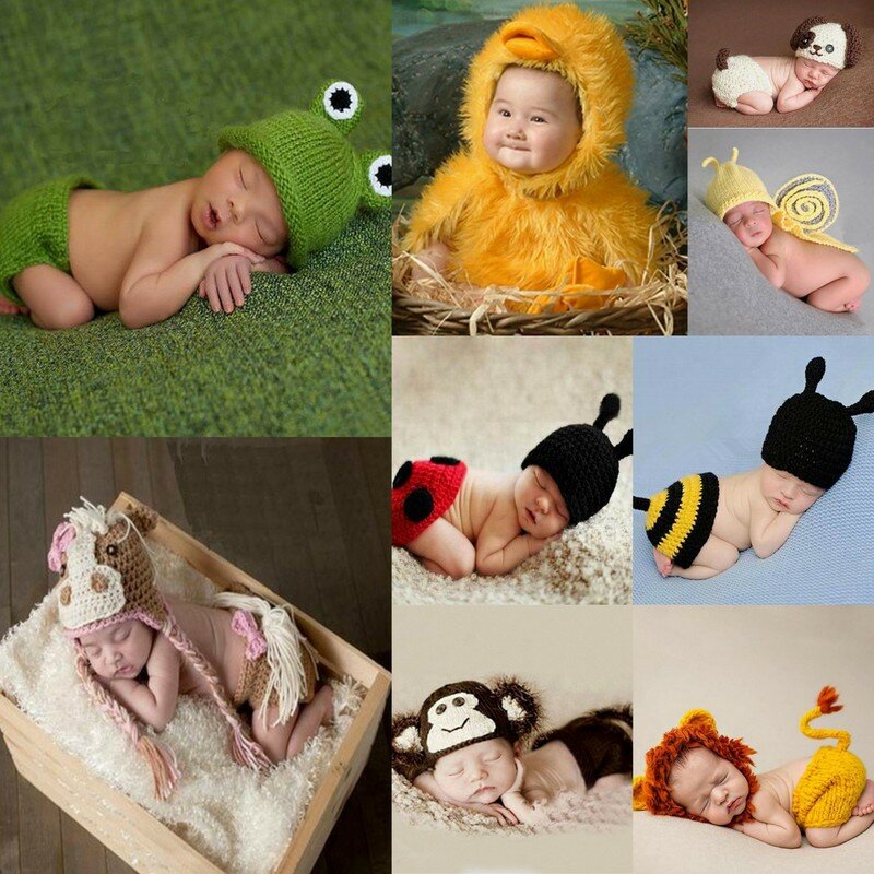 Опциональный вязаный крючком реквизит для фотосъемки новорожденных аксессуары для фотосъемки Детский костюм для мальчиков и девочек фотоодежда