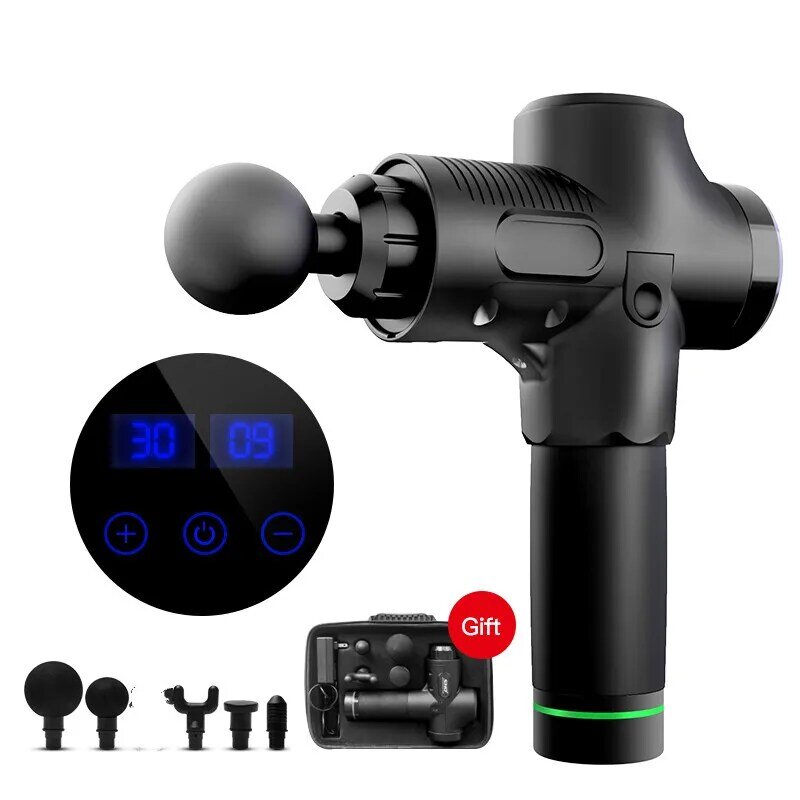 Massage Gun Cordless Percussion Massager Ruhigen Kraftvollen 6 Massage Köpfe Bietet Volle Körper Relief für Muscle Schmerzen Spannung