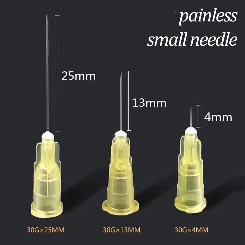 Agulha Pequena Descartável, Injeção Micro-Plástica Médica, Estéril, Ferramenta Cirúrgica, Estéril, 30g, 13mm, 4mm, 25mm