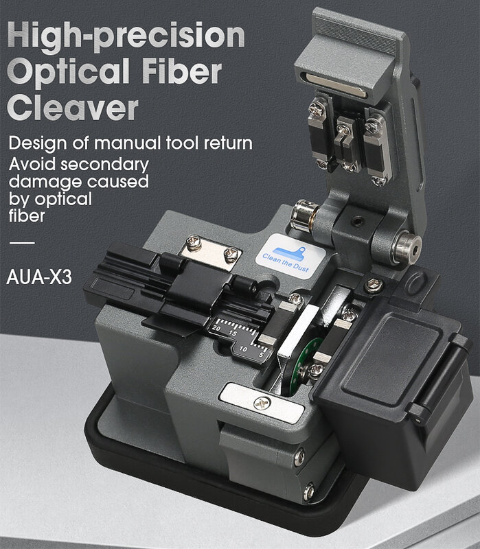 Glasvezel Cleaver AUA-X3 Kabel Snijmes X0 Fusion Splicer Cutter Fttt Gereedschap Cutter Hoge Precisie Met Afval Fiber Doos