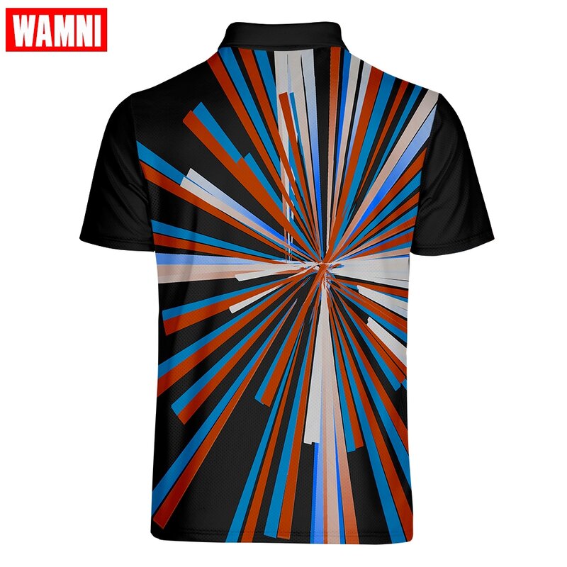 WAMNI moda Polo alta calidad 3D secado rápido cuello vuelto Bodybuilding polo camisa Casual Polo para hombre deporte Camiseta