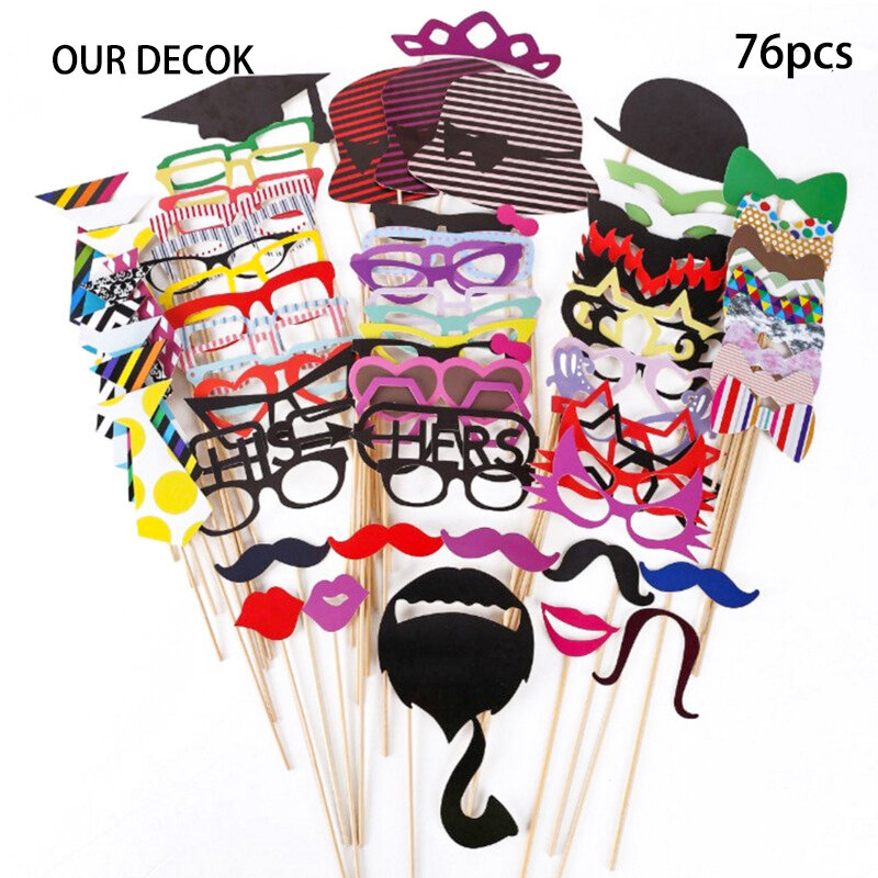 Photo Props Photobooth Just Merried Funny Glasses DIY Birthday Baby Shower Boy Girl Photo Booth Props Wedding Decorations