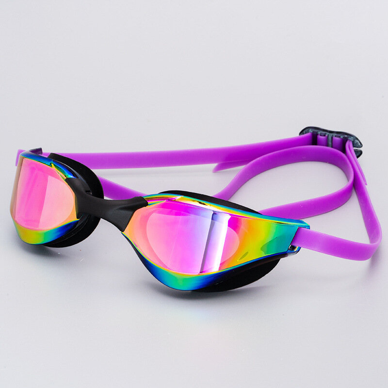 Professional กันน้ำชุบ Clear Double Anti-Fog Anti-UV แว่นตาว่ายน้ำปรับได้ผู้ชาย Wome แว่นตา
