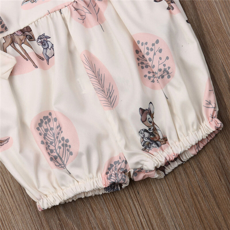 0-24M Summer Clothing Baby Girl Deer Flower Cotton Soft Romper Girls Jumpsuit Fashion Infant Clothes