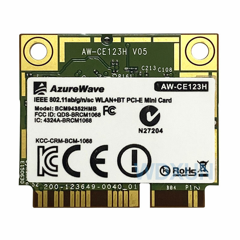 Karta WiFi Azurewave AW-CE123H Broadcom BCM94352HMB 802.11ac 2.4G/5Ghz Mini PCI-E 867 mb/s MAC BCM94352 94352HMB