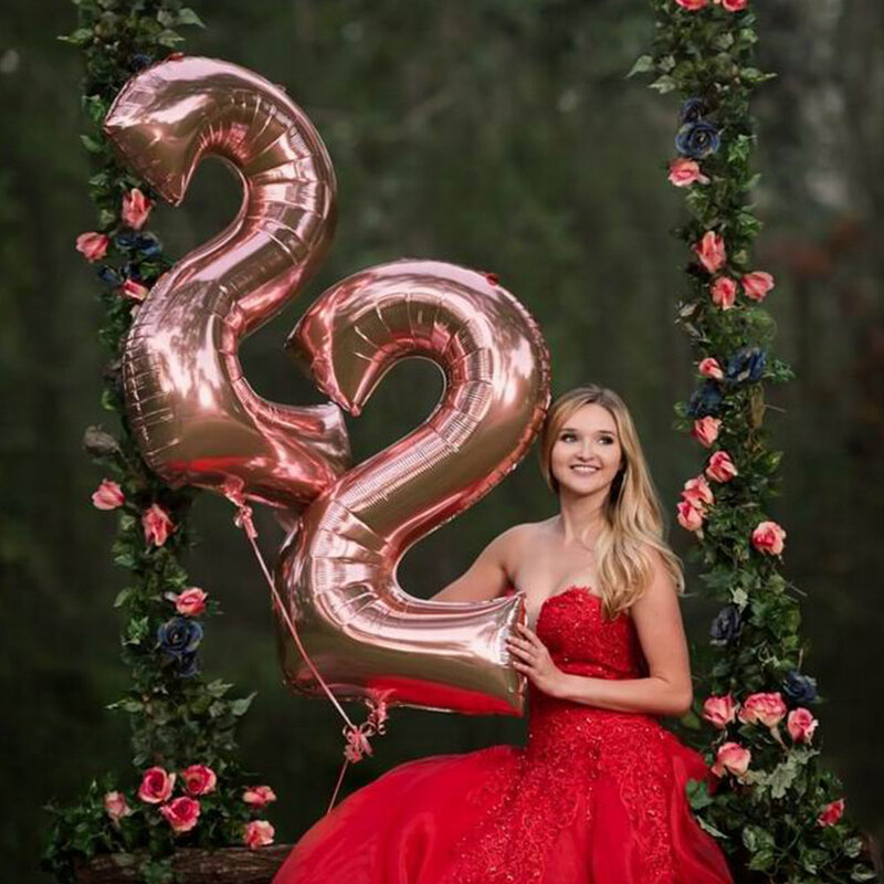 W gigantycznym rozmiarze 40 cali czarna liczba balonów 0-9 duża liczba foliowe Balony z helem Baby Shower przyjęcie urodzinowe przyjęcie weselne Balony