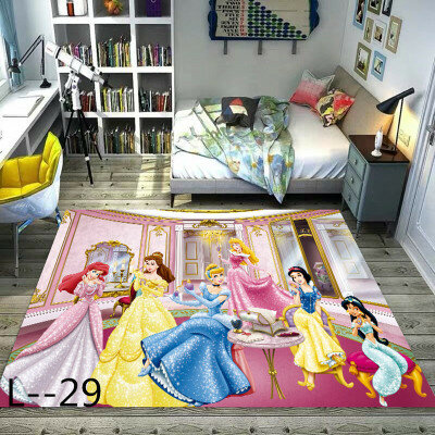 Cartoon Princess  Printing Doormat Flannel Home Decoration Non-slip Floor Mat Carpet  Tapis De Bain Felpudo Kids Rug   Playmat