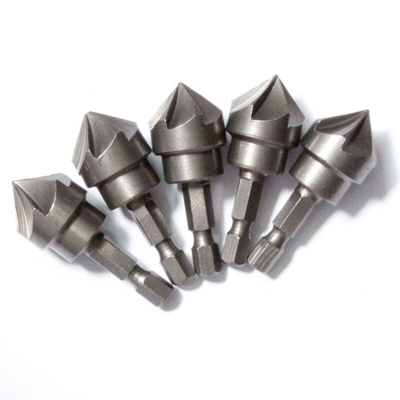 1PC 90 Degree Countersink Drill Chamfer Bit 1/4" Hex Shank Carpentry Woodworking Angle Point Bevel Cutting Cutter Remove Bur