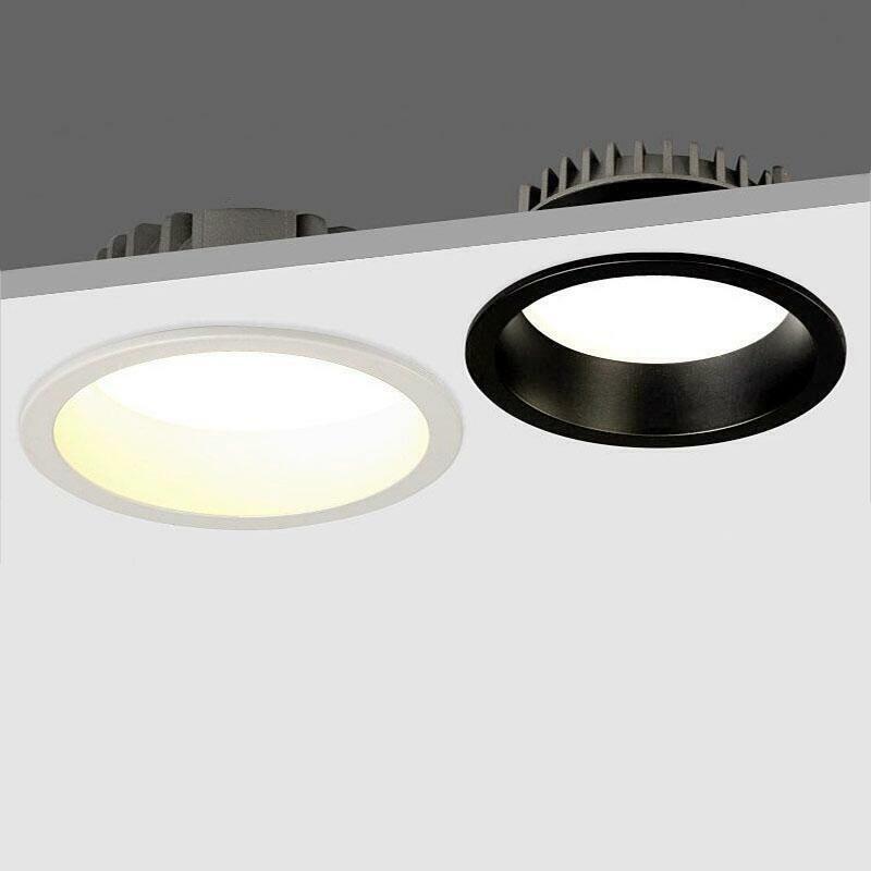 หรี่แสงได้ AC85 ~ 265V Anti Glare LED โคมดาวน์ไลท์ดาวน์ไลท์7W/9W/12W/15W LED โคมไฟเพดานไฟพื้นหลังโคมไฟในร่ม