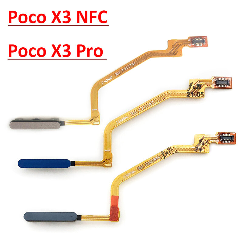 Odcisk palca dla Xiaomi Redmi Note 9 10 Pro 9s Poco X3 Pro M3 przycisk linii papilarnych Menu klawisz zwrotny czujnik Flex Cable