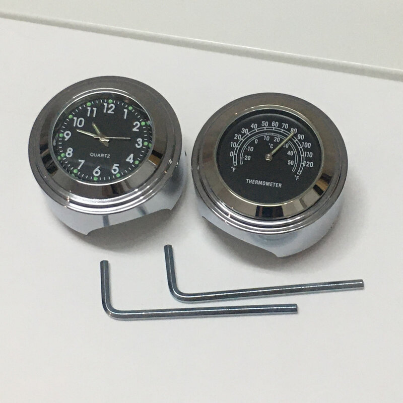 Reloj y termómetro para manillar de motocicleta, 7/8 "o 1", apto para Harley, Honda, Yamaha