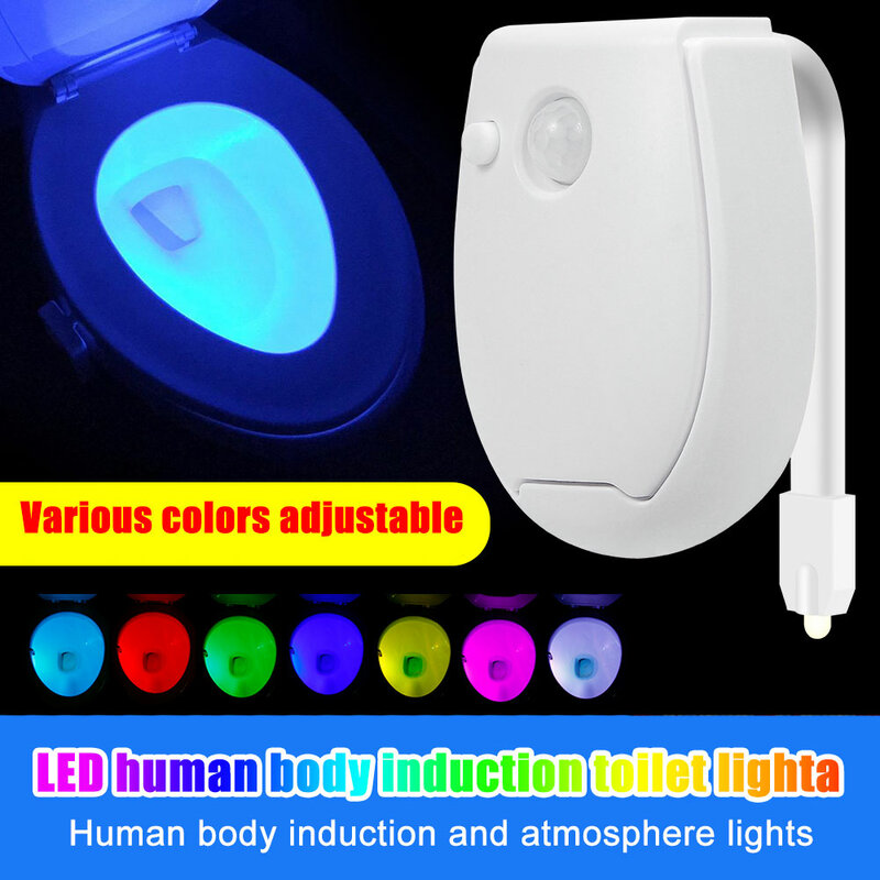 7 Kleur Smart Pir Motion Sensor Toiletbril Nachtlampje Waterdichte Backlight Voor Kom Led Luminaria Lamp Wc Licht Thuis supply