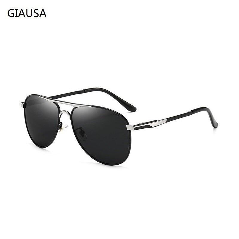 Piloto de luxo polarizada óculos de sol das mulheres dos homens condução pesca retro óculos de sol marca designer masculino óculos de sol de metal para o homem uv400