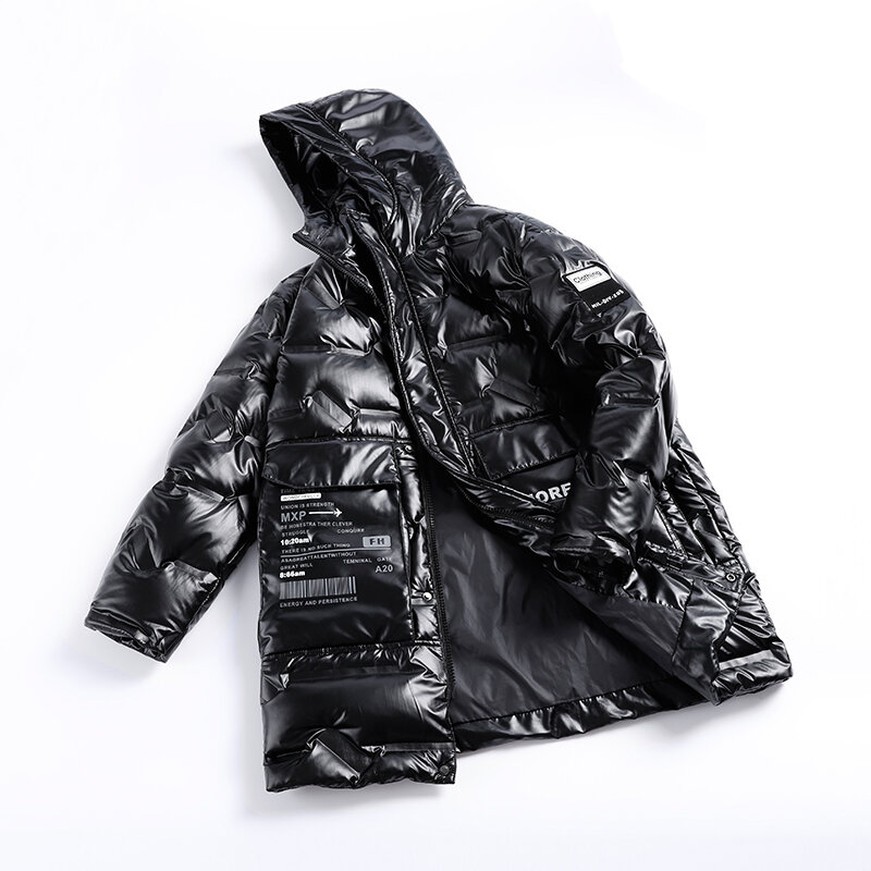 Outerwear 2021 Men's New Coat Down Jacket Casual Versatile Trend Men's Top Medium Long Hooded Warm Clothing Men Drop Ship